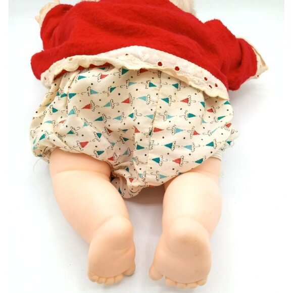 Eugene Girl Baby Doll in Red Sweater Vintage Blue Eyes Open Close Blond Hair - Picture 9 of 16
